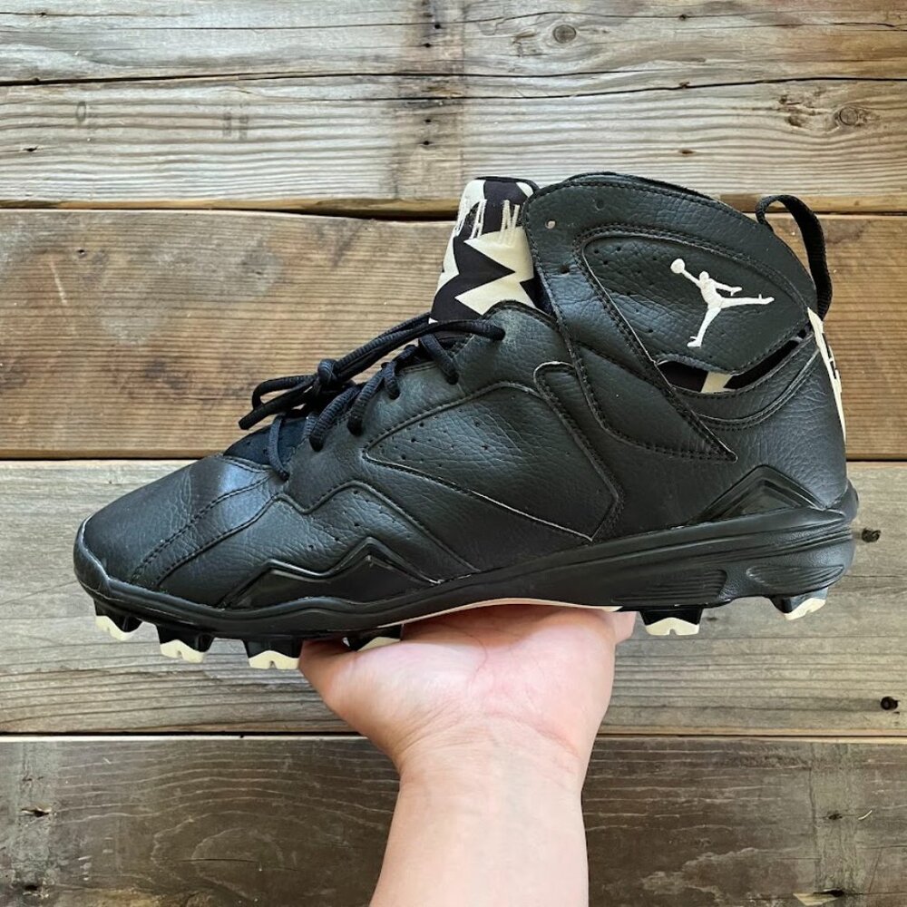 Men Nike Air Jordan 7 MCS Molded Cleats Metallic Black Baseball Cleats